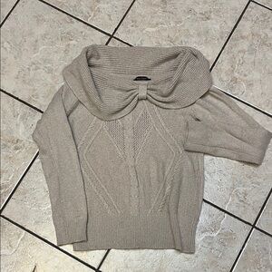 White House Black Market Beige Sparkly Sweater S